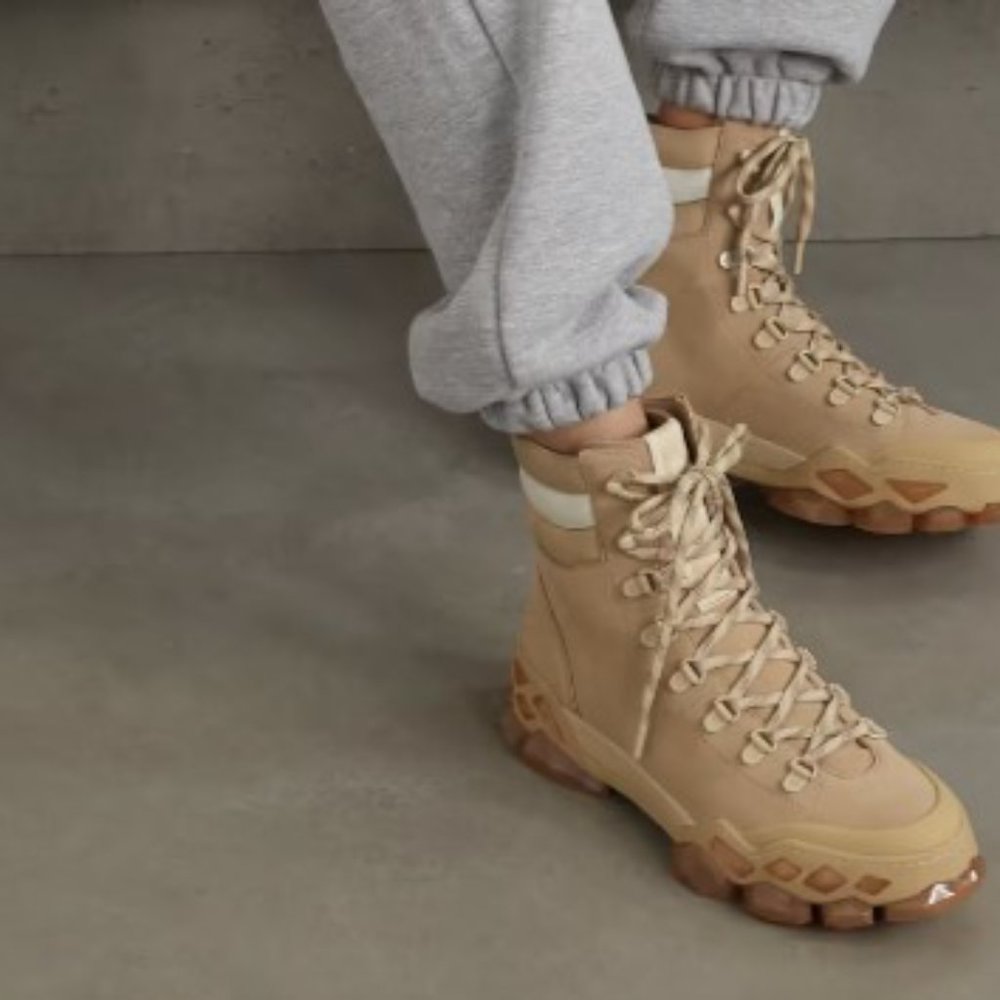 JIMMY CHOO Diamond x Hike/F leather-trimmed suede ankle boots sz 41 10 - Picture 2 of 4